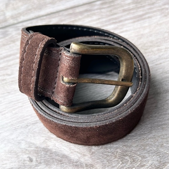 Vintage Nevada Jeanswear Floral Embossed Suede Leather Belt - Picture 2 of 12